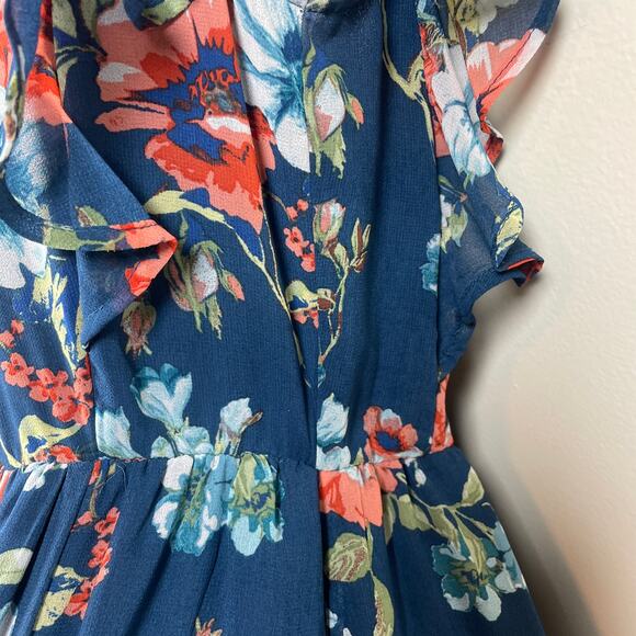Alter'd State Maxi Dress S Navy Blue Floral Boho Cottagecore Modest Occasion - Picture 10 of 14